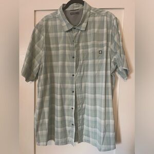Hi-Tec Light Green Plaid Button Down Shirt
